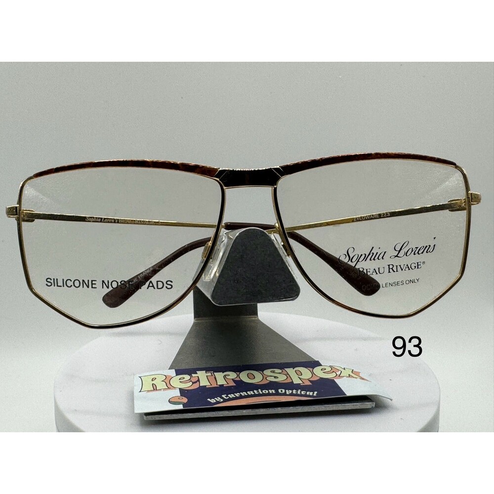 True Vintage Eyeglasses NOS Original Demo Lens Sofia Loren 223 Gold/Tortoise